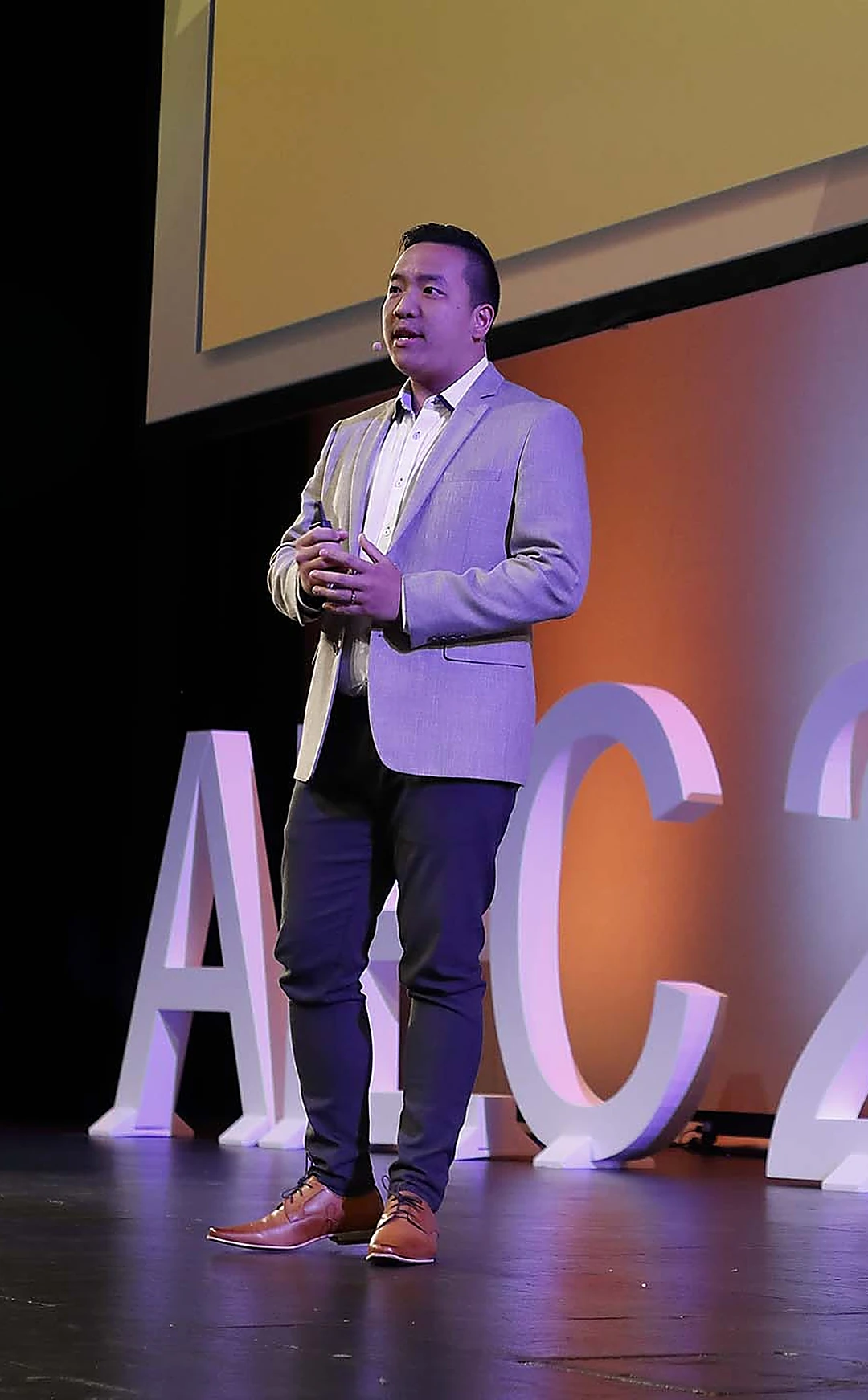 William Ndut presenting at AEC 2019